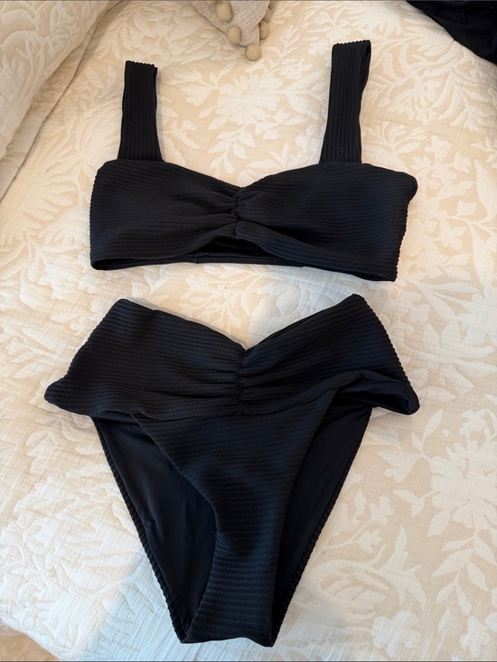 l*space Other - l*space Black Textured High-Waisted Bikini Set